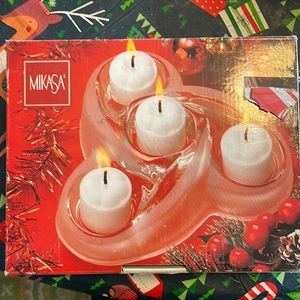 Mikasa glass 4 votive candle holder